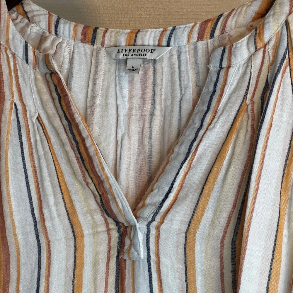 Liverpool Ragland Los Angeles Ragland Peasant Blouse Boho Fray Top  🪴 - Picture 5 of 5